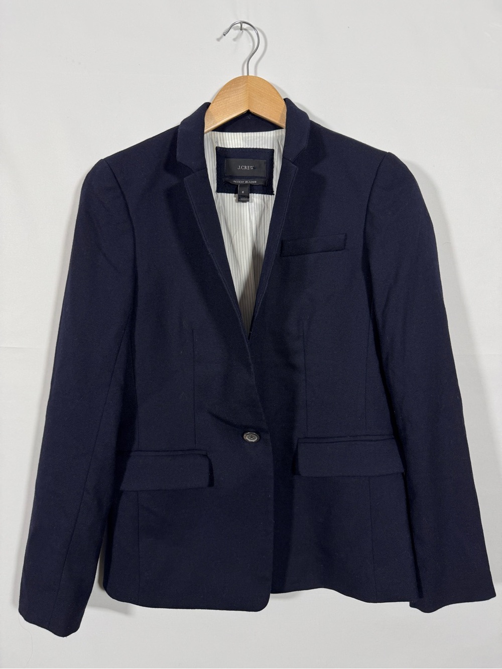 WBZ1 {J. Crew} "Regent Blazer" Navy Blue Wool Blazer Suit Coat Jacket